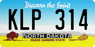 ND license plate KLP314