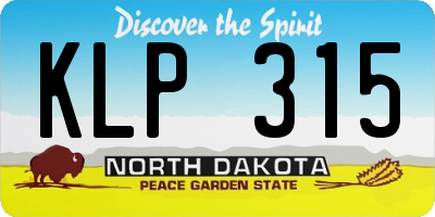 ND license plate KLP315