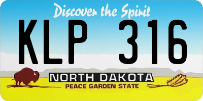 ND license plate KLP316