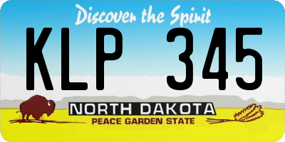 ND license plate KLP345