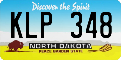 ND license plate KLP348