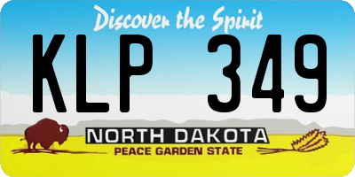 ND license plate KLP349