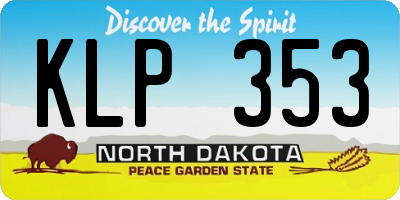 ND license plate KLP353