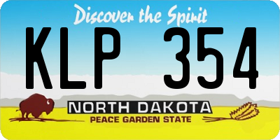 ND license plate KLP354