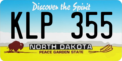 ND license plate KLP355