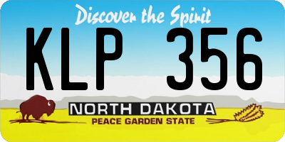 ND license plate KLP356