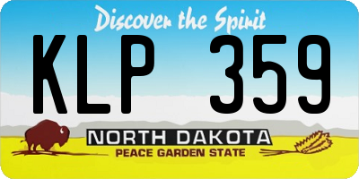 ND license plate KLP359