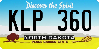 ND license plate KLP360