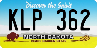 ND license plate KLP362