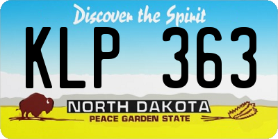 ND license plate KLP363