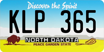 ND license plate KLP365