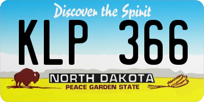 ND license plate KLP366
