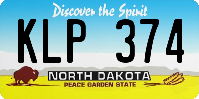 ND license plate KLP374