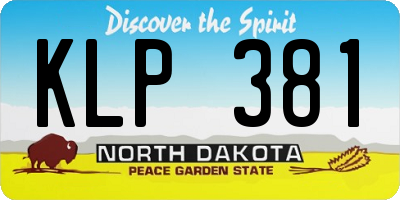 ND license plate KLP381