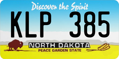 ND license plate KLP385