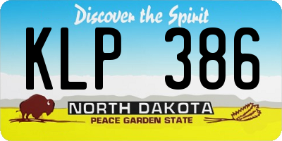 ND license plate KLP386