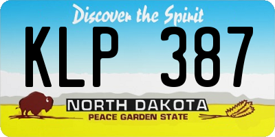 ND license plate KLP387