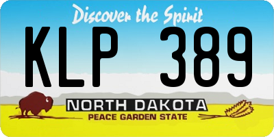 ND license plate KLP389