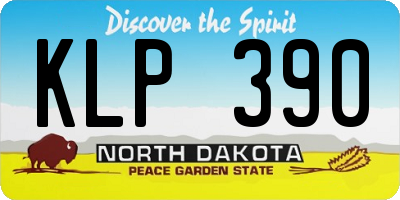 ND license plate KLP390