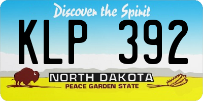 ND license plate KLP392