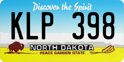 ND license plate KLP398