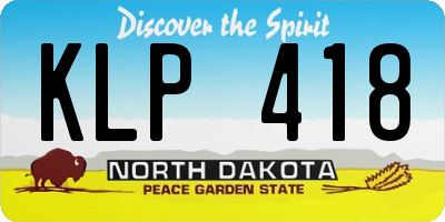 ND license plate KLP418
