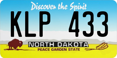 ND license plate KLP433