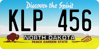 ND license plate KLP456