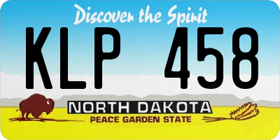 ND license plate KLP458