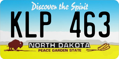 ND license plate KLP463