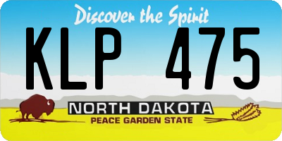 ND license plate KLP475