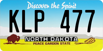ND license plate KLP477