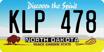 ND license plate KLP478