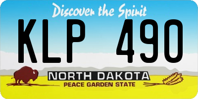 ND license plate KLP490