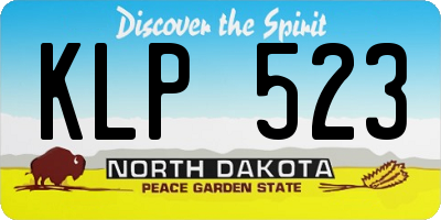 ND license plate KLP523