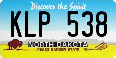 ND license plate KLP538