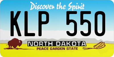 ND license plate KLP550