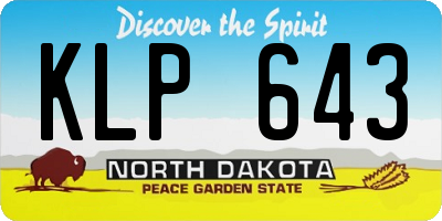 ND license plate KLP643