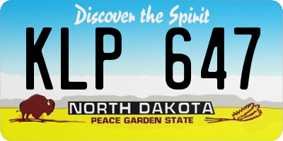 ND license plate KLP647
