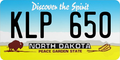 ND license plate KLP650