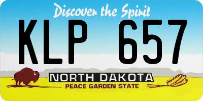 ND license plate KLP657