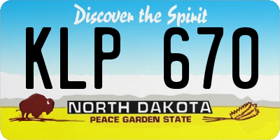 ND license plate KLP670
