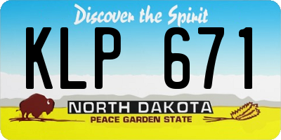 ND license plate KLP671