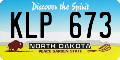 ND license plate KLP673