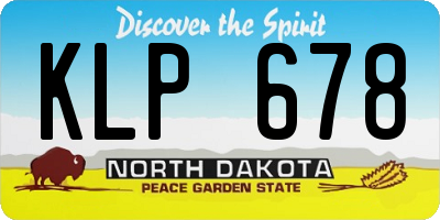 ND license plate KLP678