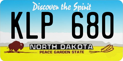ND license plate KLP680