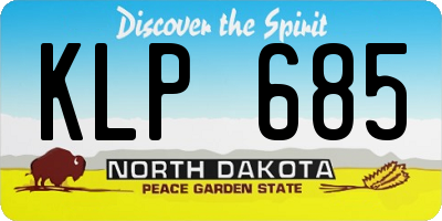 ND license plate KLP685