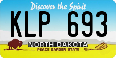 ND license plate KLP693