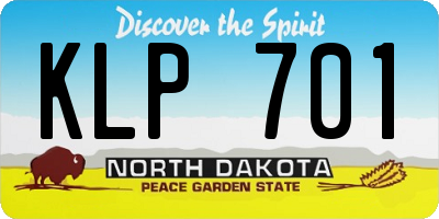 ND license plate KLP701