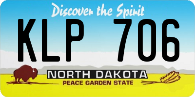 ND license plate KLP706
